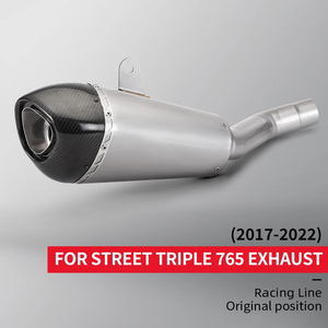 Pour Street Triple 765 <span class=keywords><strong>S</strong></span> R RS 2017 - 2022, modification du système d'échappement moto, silencieux en fibre de carbone - Product Image 5