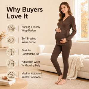 Venta al por Mayor/OEM de Fábrica: Conjunto de Ropa Interior Térmica para Mujeres Embarazadas, Ropa de Maternidad de Calidad para Posparto y <span class=keywords><strong>Lactancia</strong></span>, Pijamas de <span class=keywords><strong>Lactancia</strong></span> - Product Image 1