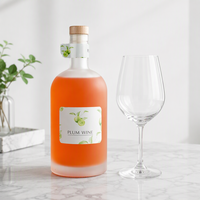 Offre Spéciale – Bouteille de Vin en Verre Dépoli Rond avec Bouchon en Bois 500 ml – Emballage Mat pour Boissons