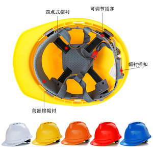 Casco de Seguridad Transpirable con Cuello en V, Estándar Nacional, Protección para la Cabeza en Obras de Construcción, Ajuste con Hebilla y Perilla - Product Image 3