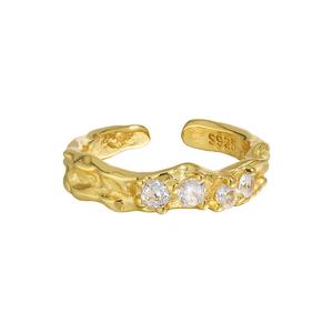 Joyería de la mejor calidad, Plata de Ley 925, joyería chapada en oro de 18 quilates, anillos ajustables de tamaño abierto Simple a la moda con Zirconia cúbica - Product Image 1