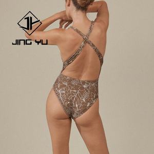 Maillot de bain professionnel OEM pour femmes, imprimé rétro à décolleté plongeant, maillot de bain une pièce personnalisé en nylon - Product Image 3