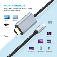 Câble Type-C vers HDTV 4K 30Hz, 1,8 m, connecteur mâle-mâle Type C, cordon vidéo pour téléphone, ordinateur portable, ordinateur, téléviseur, moniteur, haut-parleur