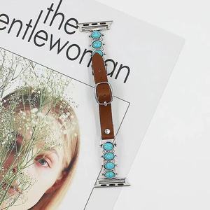Cinturino turchese per cinturini <span class=keywords><strong>Apple</strong></span> <span class=keywords><strong>Watch</strong></span> in rilievo, braccialetti gioielli moda per cinturino in <span class=keywords><strong>pelle</strong></span> <span class=keywords><strong>Apple</strong></span> <span class=keywords><strong>Watch</strong></span> - Product Image 4