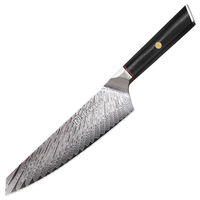 Couteau de chef Keemake Kiritsuke de style japonais de 8 pouces avec acier Damas à 67 couches, manche G10, coffret cadeau haut de gamme pour les cuisiniers à domicile