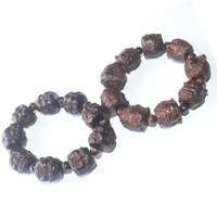 Gravure sur bois faite à la main stretch bonne chance bouddha Avalokitesvara lotus bracelet hommes bijoux