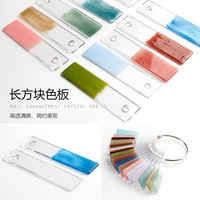 Nuancier carré court TSZS en acrylique transparent pour vernis à ongles, avec anneau métallique, outil pour ongles, vente en gros