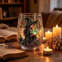 Orbe doré en verre cristal en forme de citrouille, thème sorcière, récolte d'automne, fait main et décoré, pour table de cuisine, de café et de petit-déjeuner