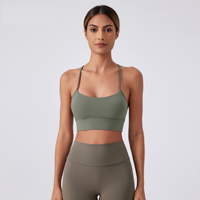 Sujetador deportivo para mujer OEM personalizado, acolchado, sin aros, espalda en Y, de alta sujeción, de nailon, para correr, gimnasio, fitness, marca privada, venta al por mayor
