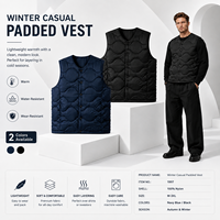 Veste sans manches pour homme pour l'automne, couleur unie, style sportif, polyester/coton, simple boutonnage, rembourrage en duvet