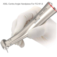 Süper fabrika Ti Max X95L diş 1:5 kırmızı halka kontra açı Handpiece için optik Fiber paslanmaz titanyum vücut ile FG 1.6 Bur