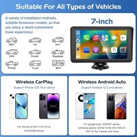 7 pouces Portable écran intelligent sans fil CarPlay Android Auto voiture lecteur MP5 HD IPS affichage voiture moniteur miroir lien GPS Navigation