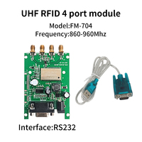 Módulo lector de 4 puertos UHF RFID 860-960Mhz TTL/RS232 Lector de interfaz para control de acceso Android SDK gratuito