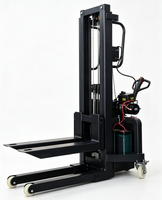 Chariot élévateur semi-électrique compact et portable, batterie au plomb-acide rechargeable 12V, mini chariot à conducteur marchant, capacité de charge 300 kg, levée 1,6 m