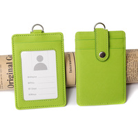 Porte-cartes d'identité en cuir PU de luxe avec logo personnalisé 76x110mm, étui portefeuille pour badge d'identité universitaire avec 1 fenêtre transparente pour carte d'identité