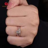 2 karat 3 karat 14k 18k altın Oval kesim Lab yetiştirilen elmas gelin seti nişan yüzüğü IGI sertifikalı Lab elmas düğün Band