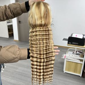 Perruque en <span class=keywords><strong>cheveux</strong></span> humains avec dentelle frontale complète 13x6, vague profonde, densité 200%, couleur 30/613, produits en gros personnalisés, vente de <span class=keywords><strong>cheveux</strong></span> vietnamiens - Product Image 2