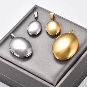 Collier avec pendentif médaillon ovale en acier inoxydable pour photo, breloque cadre photo, chaîne pour femmes et hommes, accessoires de bijoux en métal - Product Image 5
