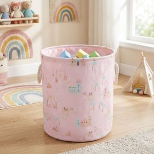 Panier à <span class=keywords><strong>linge</strong></span> pliable en toile de style arabe, grande capacité, rangement multifonctionnel pour la salle de bain, décoration de la maison avec poignée - Product Image 1