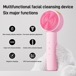 Juego de cepillos eléctricos profesionales de limpieza facial IPX7 exfoliante vibratorio sónico impermeable para limpieza profunda y eliminación de maquillaje - Product Image 6