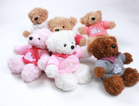 Songshan Jouets En Gros Pas Cher Cadeau Promotionnel porte-clés pendentif 7 pouces Petite Peluche En Peluche Logo Personnalisé Ours En Peluche avec T-shirt
