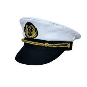 Wholesale High Quality White Pink Black Caps 100% Cotton Captain Adult Yacht Navy Hats