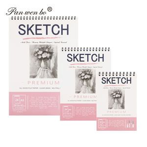 Professionnels 24 feuilles 110gsm tampons de papier à <span class=keywords><strong>dessin</strong></span> Art <span class=keywords><strong>dessin</strong></span> carnet de croquis couverture rigide carnet de croquis haut spirale bloc-notes - Product Image 1
