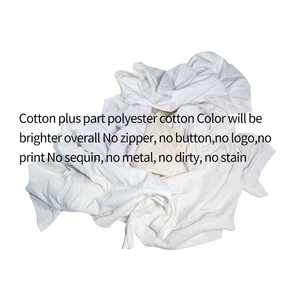 100% cotton, dùng trong công nghiệp, cắt vụn vải cotton trắng, áo thun đã qua sử dụng, vụn lau chùi, vụn từ cửa hàng, số lượng lớn - Product Image 5
