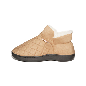 Chaussons d'hiver chauds à carreaux style hôtel pour femmes avec semelle extérieure en TPR, doublure en fourrure douce et moelleuse, confortables pour une utilisation en intérieur dans la chambre à coucher - Product Image 4