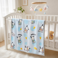 Couverture bébé en flanelle à imprimé numérique motif animal, adorable motif chien, réversible, douce, pour la décoration de la chambre d'enfant