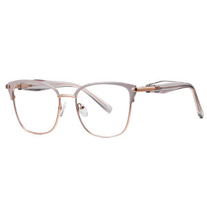 Occhiali MS 82326 di Lusso Senza Tempo con Protezione dalla Luce Blu, Montatura in Metallo Lucido e Aste Geometriche in TR - Product Image 4