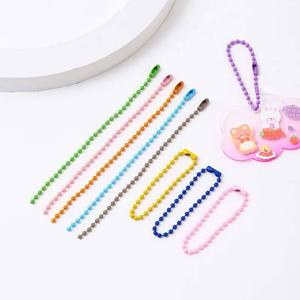 2025 bóng chuỗi kết nối màu xanh hoa hồng màu tím đen hồng trắng 2.4mm bóng hạt thời trang thời trang Dog tag Chuỗi vòng cổ - Product Image 3