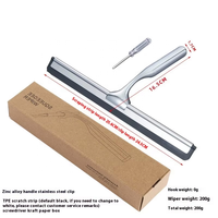 Racloir en acier inoxydable pour le nettoyage des vitres Racloir à eau en silicone Plastique en caoutchouc ménager pour nettoyer les salles de bain