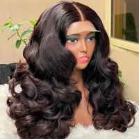 Peluca de Cabello Humano Vietnamita Virgen SDD, Rizos Voluminosos, Densidad 250%, Sin Pegamento, Lista para Usar, Encaje Frontal HD 13x6, Precortada y Predecolorida