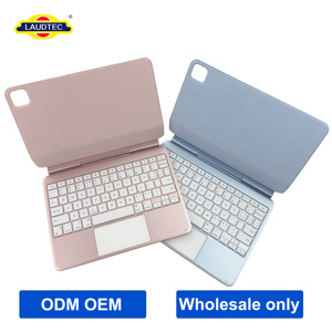 เคสคีย์บอร์ด BT แบบปรับแต่งได้สำหรับ iPad Air 11 นิ้ว 2024-2026 (M2/M3/M4) พร้อมทัชแพด สีชมพูและสีฟ้า มีจำหน่าย โรงงานผลิตเอง - Product Image 1