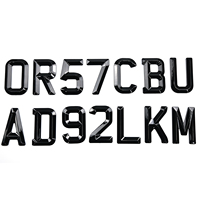 En gros, emblèmes autocollants en plastique ABS 3D chromé noir anti-décoloration de 79 mm, lettres biseautées pour plaques d'immatriculation de voitures britanniques