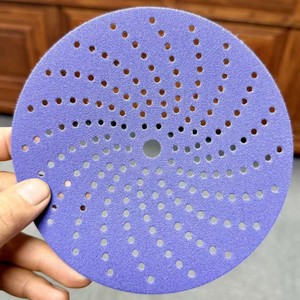 Sınır ötesi sıcak satış 6 inç 1mm yüksek mor siklon seramik aşındırıcı disk için araba boyası parlatma kanca döngü destekli zımpara - Product Image 1