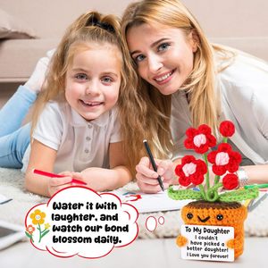Agantree to My Daughter Fiore in Lana all'Uncinetto Regalo di <span class=keywords><strong>Compleanno</strong></span> e Laurea per Adolescenti e Adulti - Decorazione Trendy per la Casa - Product Image 5