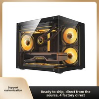 Boîtier d'ordinateur populaire Wanmisle T13 Vertical Sea View Room, châssis de bureau MicroATX avec panneau latéral en verre pour refroidissement DIY
