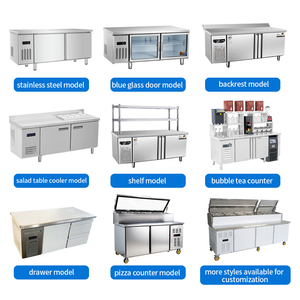 Vente Flash : Réfrigérateur de Restaurant Sous <span class=keywords><strong>Comptoir</strong></span> en Acier Inoxydable à 2 Portes Vitrées, Bar à Salades, Bar Alimentaire, Grande Capacité de Stockage - Product Image 4