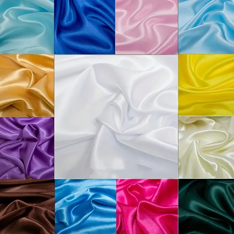 Fabrika toptan yumuşak saten kumaş Polyester el yapımı saf renk bez düğün parti dekorasyon kutusu astar giyim için