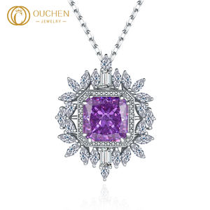 قلادات نسائية من OUCHEN ، مجوهرات من الماس المزروع في المختبر ، سلسلة حقيقية صلبة 14K 18K - Product Image 1