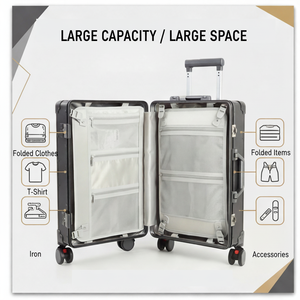 <span class=keywords><strong>Valise</strong></span> rigide en aluminium de luxe personnalisée et tendance avec roulettes pivotantes, serrure TSA, sans frais de moule pour les tailles non standard sur mesure - Product Image 6