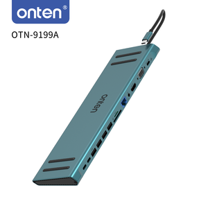محطة إرساء متعددة الوظائف من الألومنيوم Onten 13 في 1 مع منافذ <span class=keywords><strong>USB</strong></span> <span class=keywords><strong>3.0</strong></span> وشحن PD ومنفذ RJ45 جيجابت ومنافذ <span class=keywords><strong>USB</strong></span> لأجهزة الكمبيوتر المحمول - Product Image 3