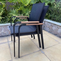 Table d'extension en aluminium en plastique bois pour jardin extérieur Place Patio meubles empilables Tables d'extérieur chaise