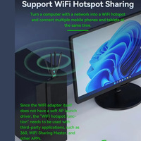 Penguat Sinyal Wifi 1300Mbps 2.4G/5G Dual Band WiFi 5, Ekstender Sinyal dengan 4 Antena, Kartu Jaringan Bebas Driver Ethernet, Router Wifi WPS