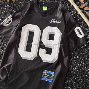 Camiseta de rugby para hombre, de verano, a la moda, de malla, de manga corta, transpirable, holgada, deportiva, de marca, con diseño de empalmes. - Product Image 1