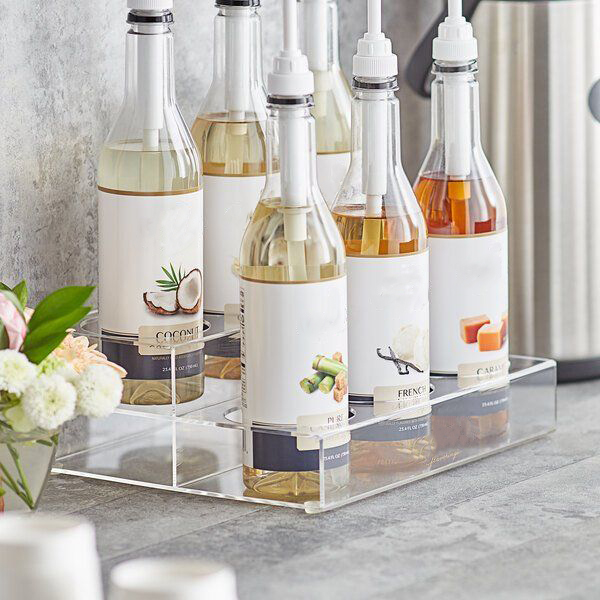Estante De 2 Niveles Para Jarabes De Café | Acrílico, Organizador De Botellas Para Bar, Cocina, Restaurante