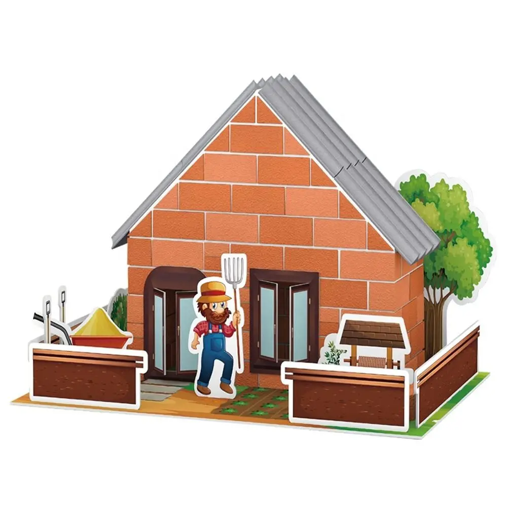 wholesale educational diy handmade brick house building toys set mini cement bricks construction toy for kids