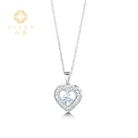 Colares de diamante personalizados, corrente de diamante solto redonda cvd, joias com design em coração